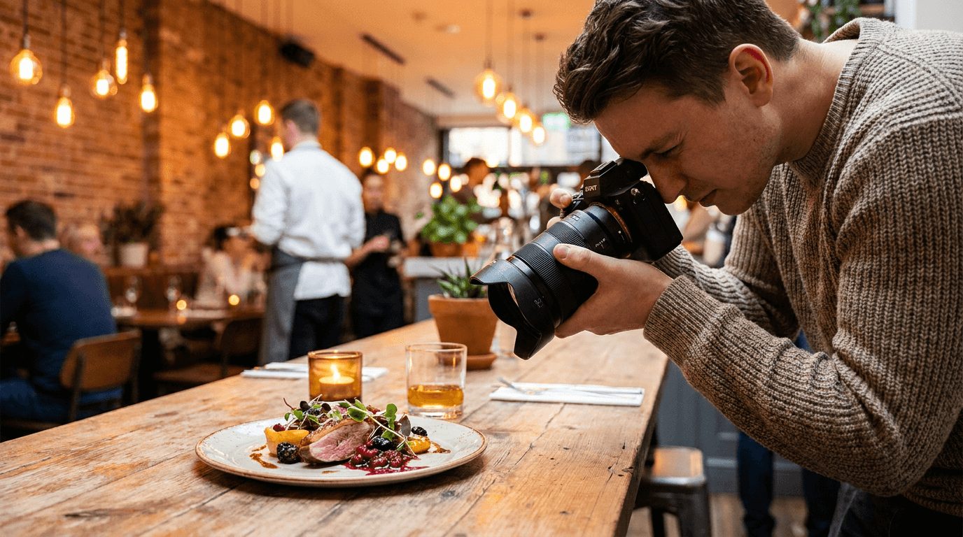 Robexa Team fotografiert Speisen und Restaurantinhalte für Marketing